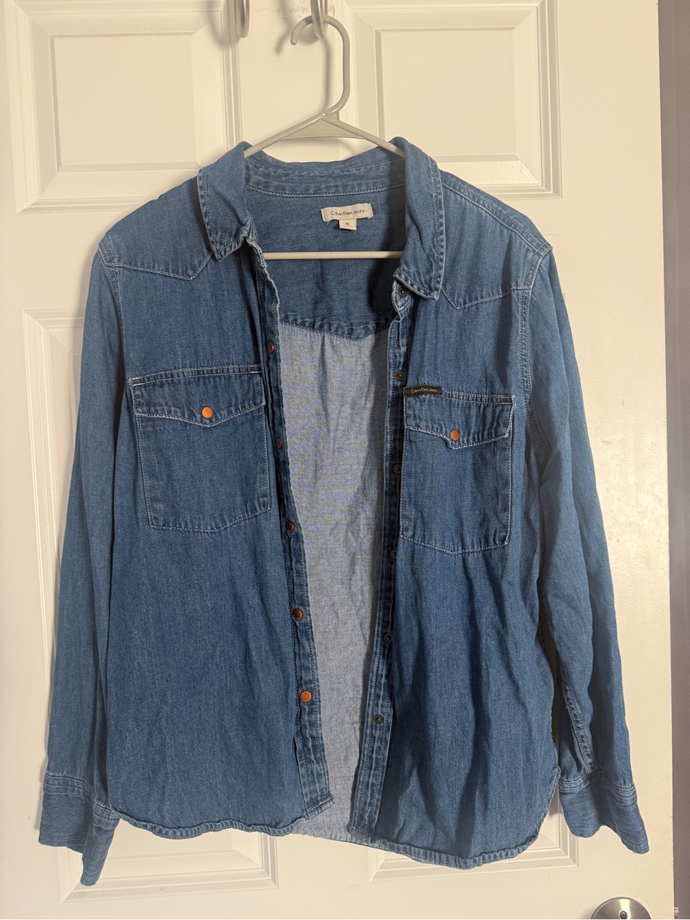 Calvin Klein Jeans Blue Denim Button-Down Shirt